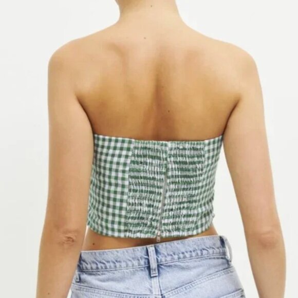 Reformation Gingham Dillon Linen Top - Picture 3 of 3